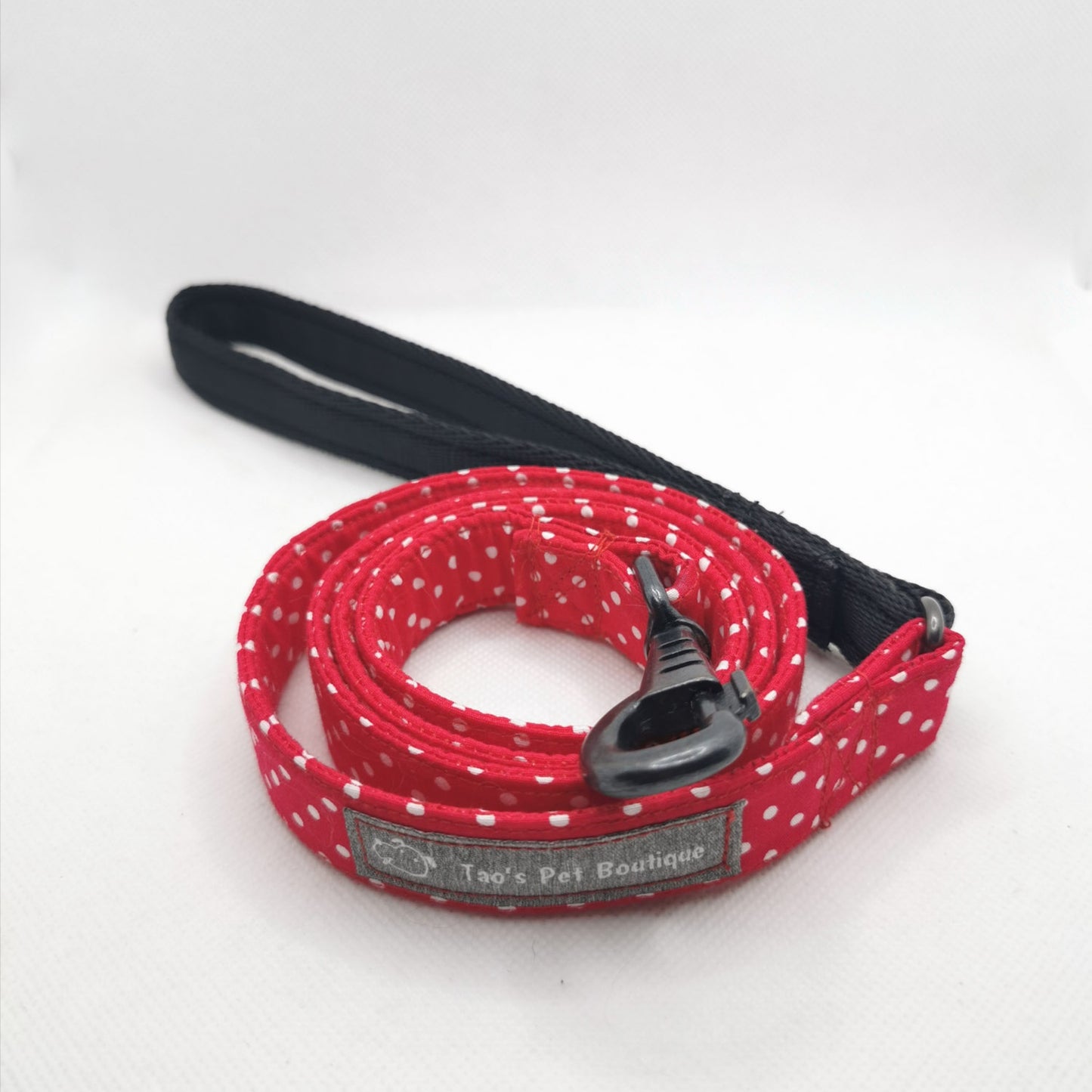 Pink and White Polka Dot Dog Lead
