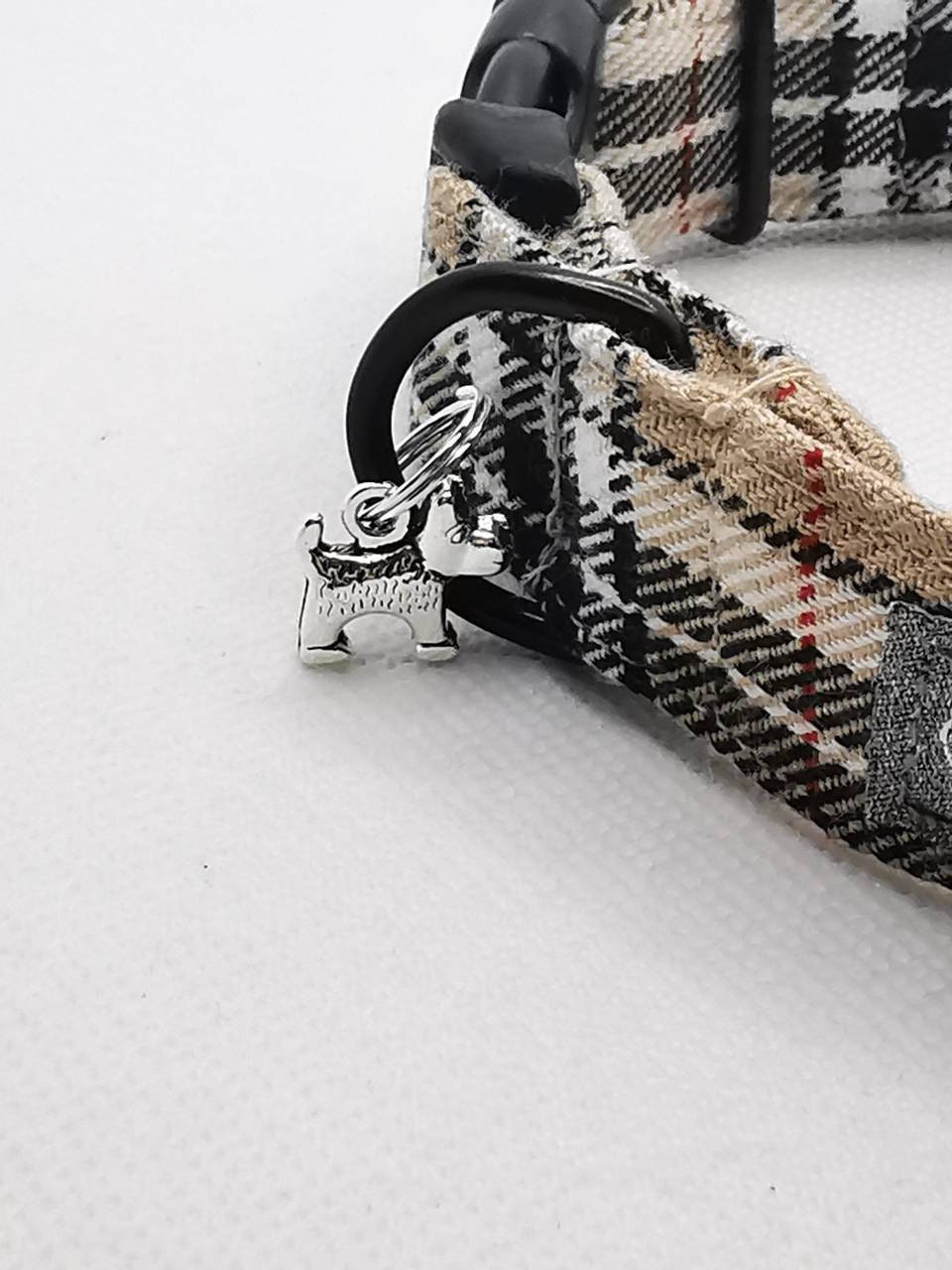 Beige Tartan Dog Collar