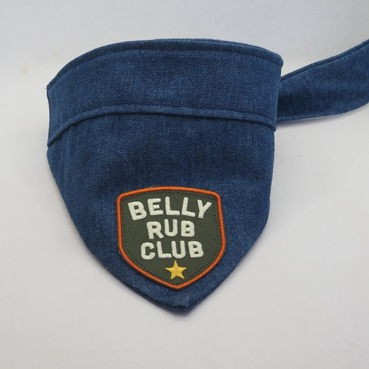Blue Denim Belly Rub Club Dog Bandanas
