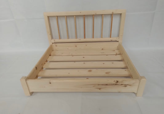 Handcrafted Pine Wooden Dog Bed