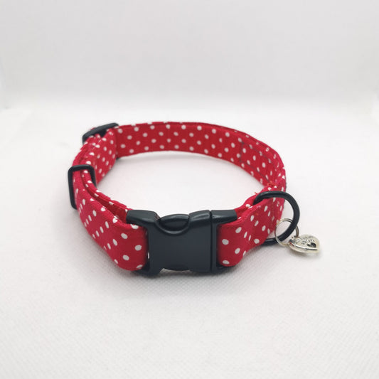 Red and White Polka Dot Dog Collar