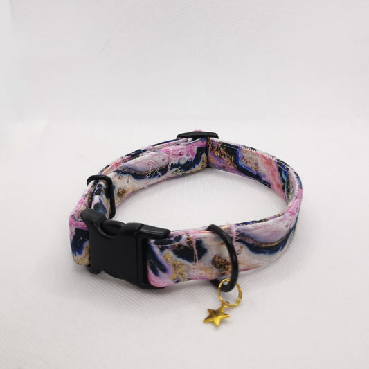 Pink and Blue Tie Dye Dog Collar
