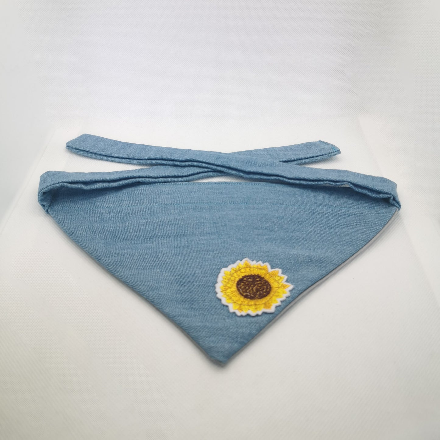 Tuscan Sunflower Denim Dog Bandana