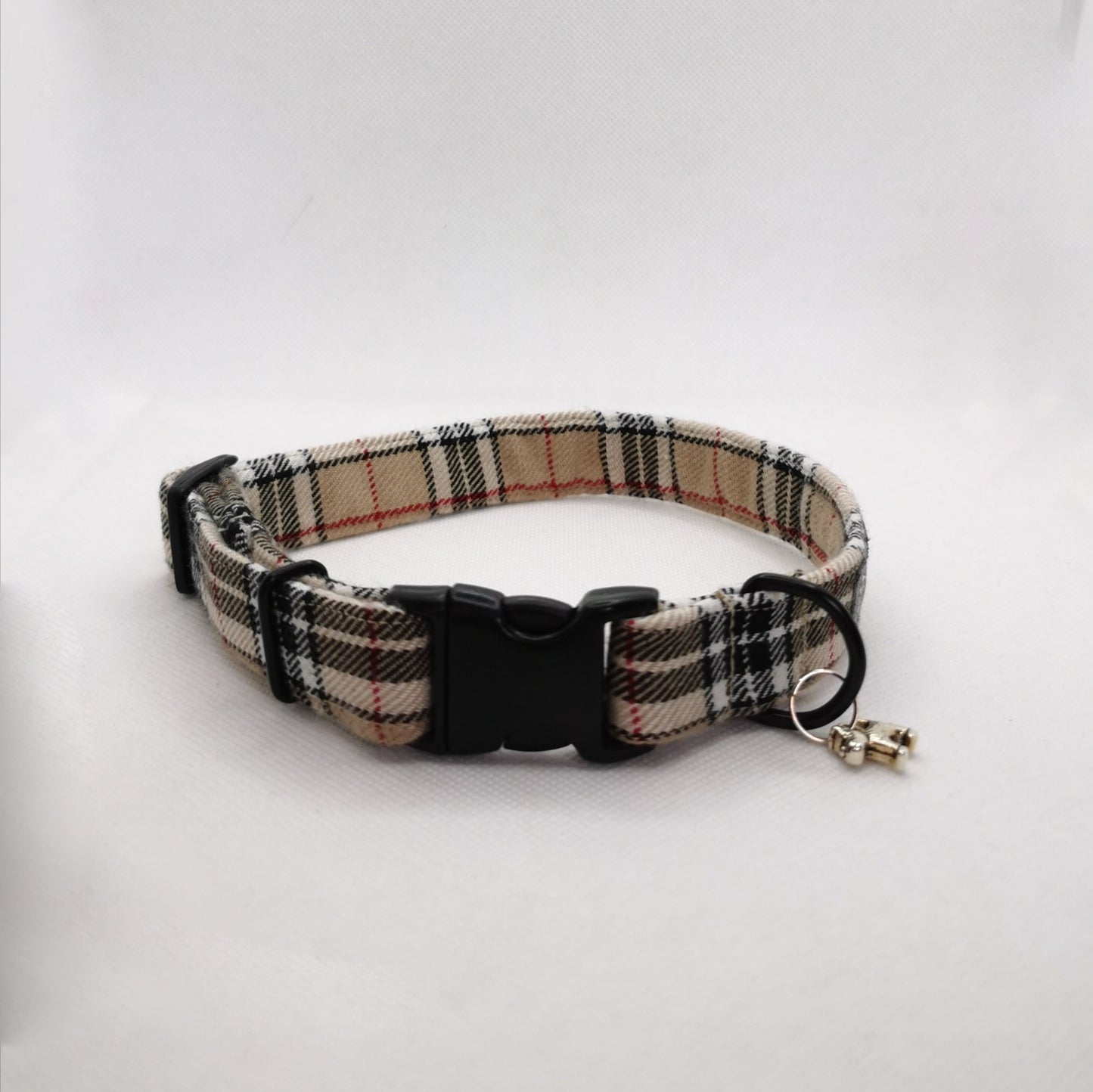Beige Tartan Dog Collar